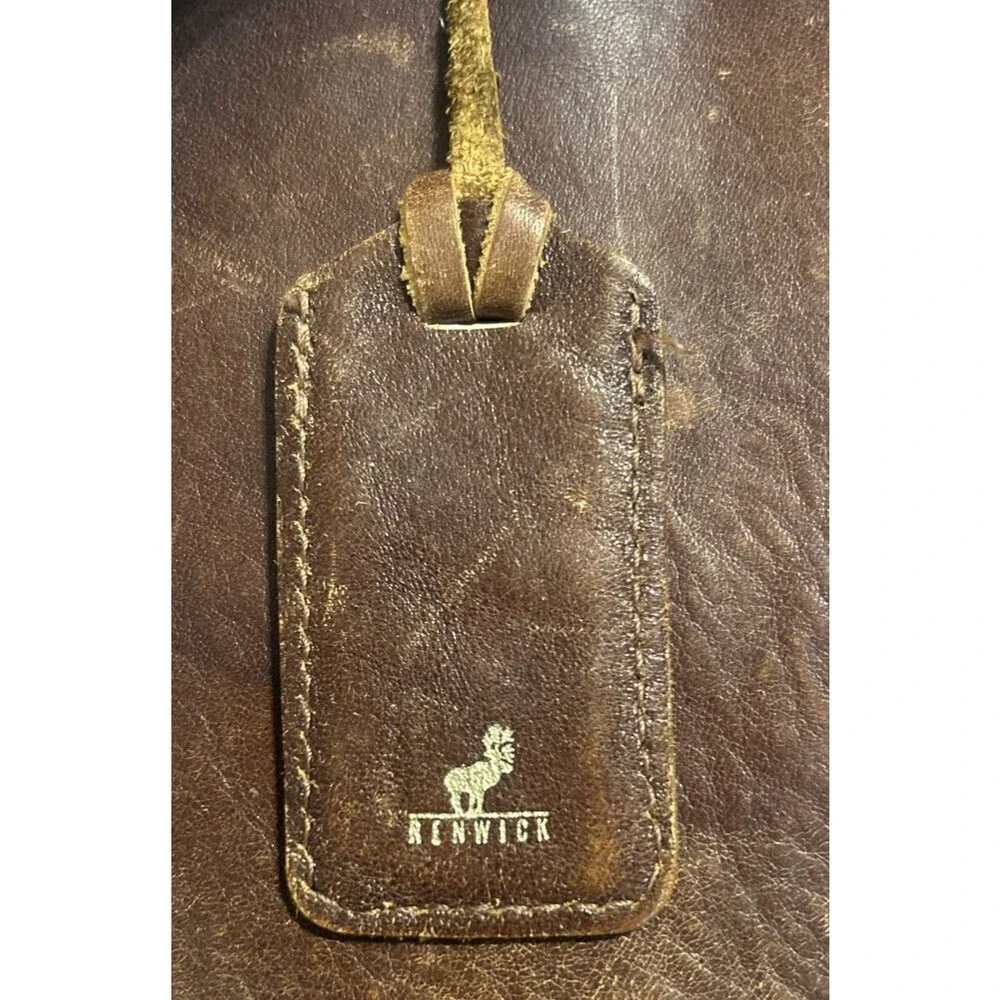 Vtg Renwick Canada Brown Leather Briefcase Attache Locking Flap Key Included